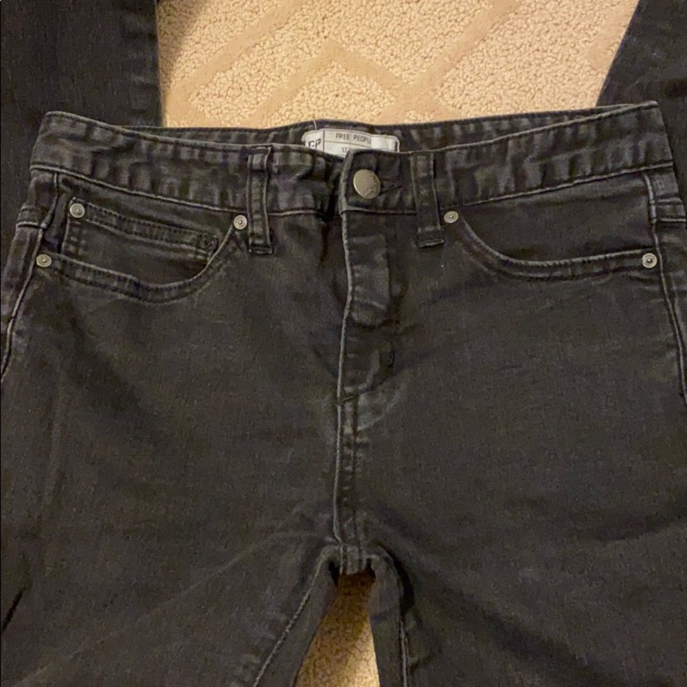 Free People Washed Black Skinny Jeans